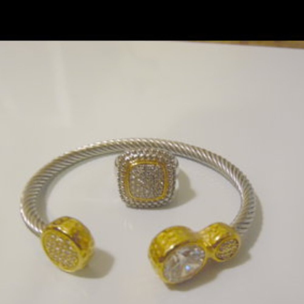 Emma Skye 2-Tone Cable Bangle & Ring 10